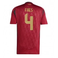 Maglia Calcio Belgio Wout Faes #4 Prima Divisa Europei 2024 Manica Corta